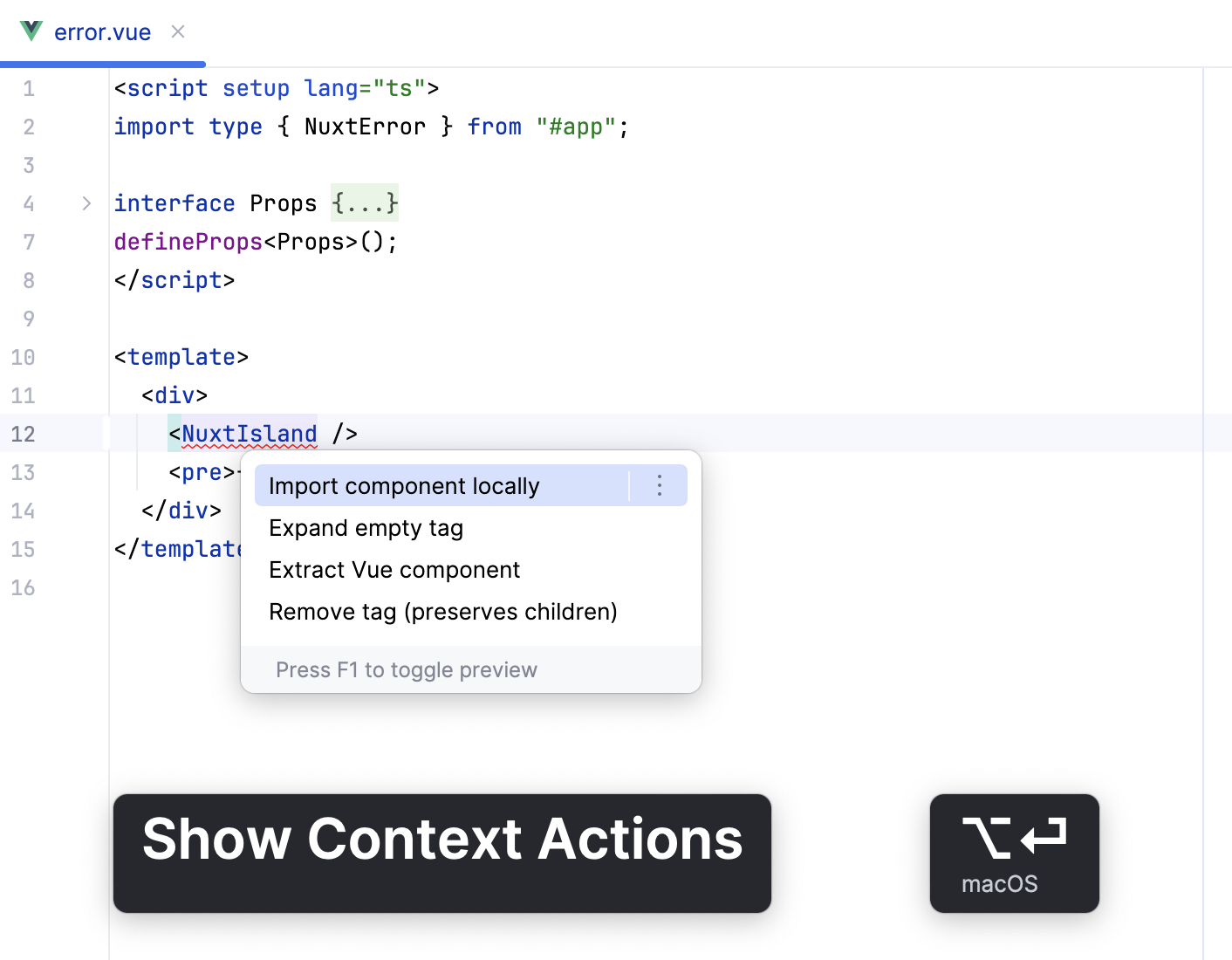 Quick fix to import a Nuxt component