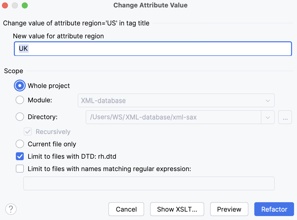 Change the value of an attribute Change the value of an attribute