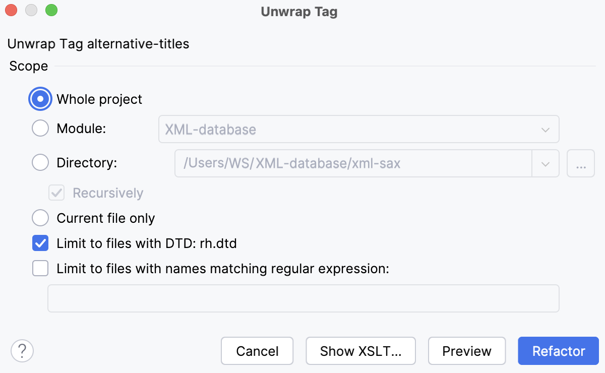Unwrapping a tag