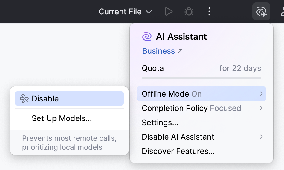 Disable offline mode Disable offline mode