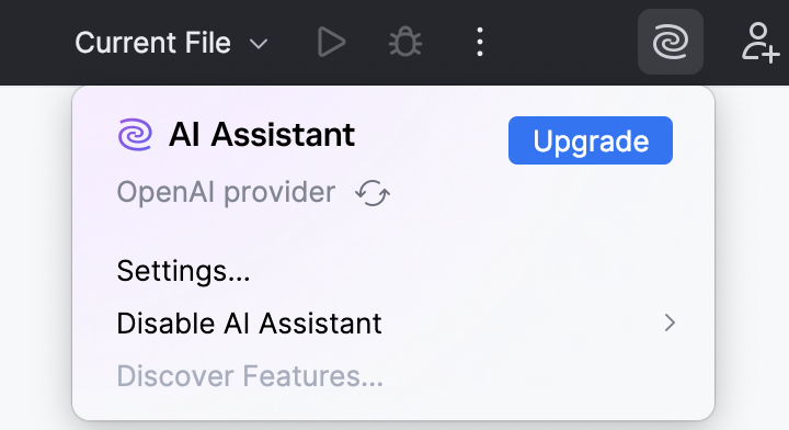 Third-party provider in JetBrains AI widget Third-party provider in JetBrains AI widget
