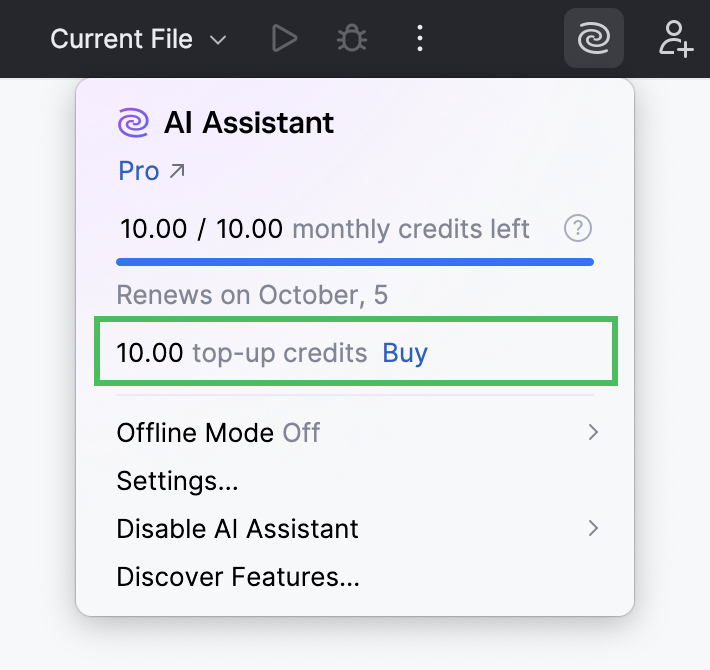 Track Top-up AI Credits usage