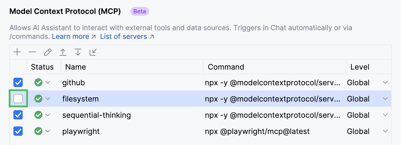 Stop MCP server Stop MCP server