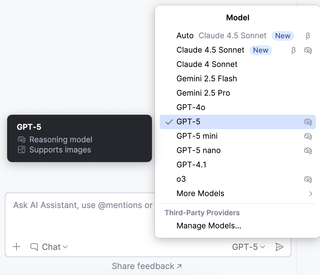 Select the model from the list