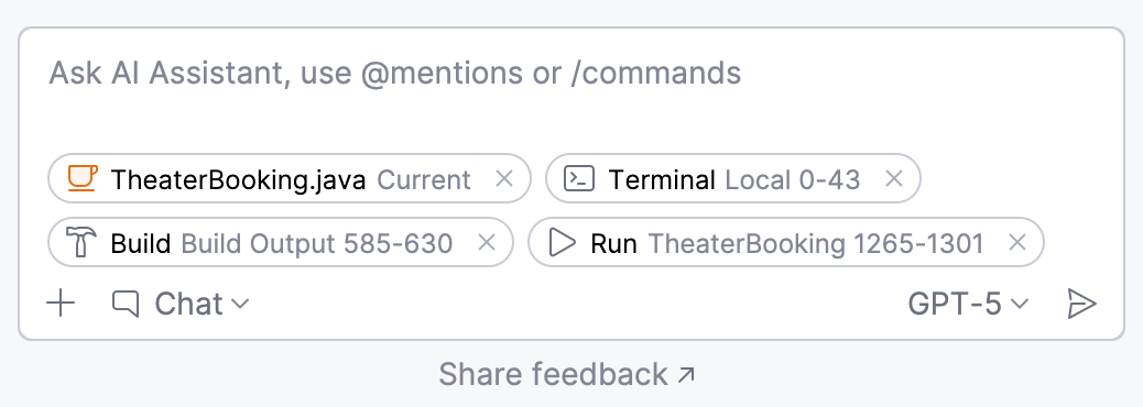 Selection is added to chat