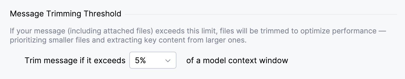 Set message trimming threshold