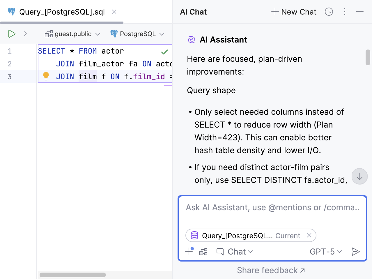 AI Assistant query optimization AI Assistant query optimization