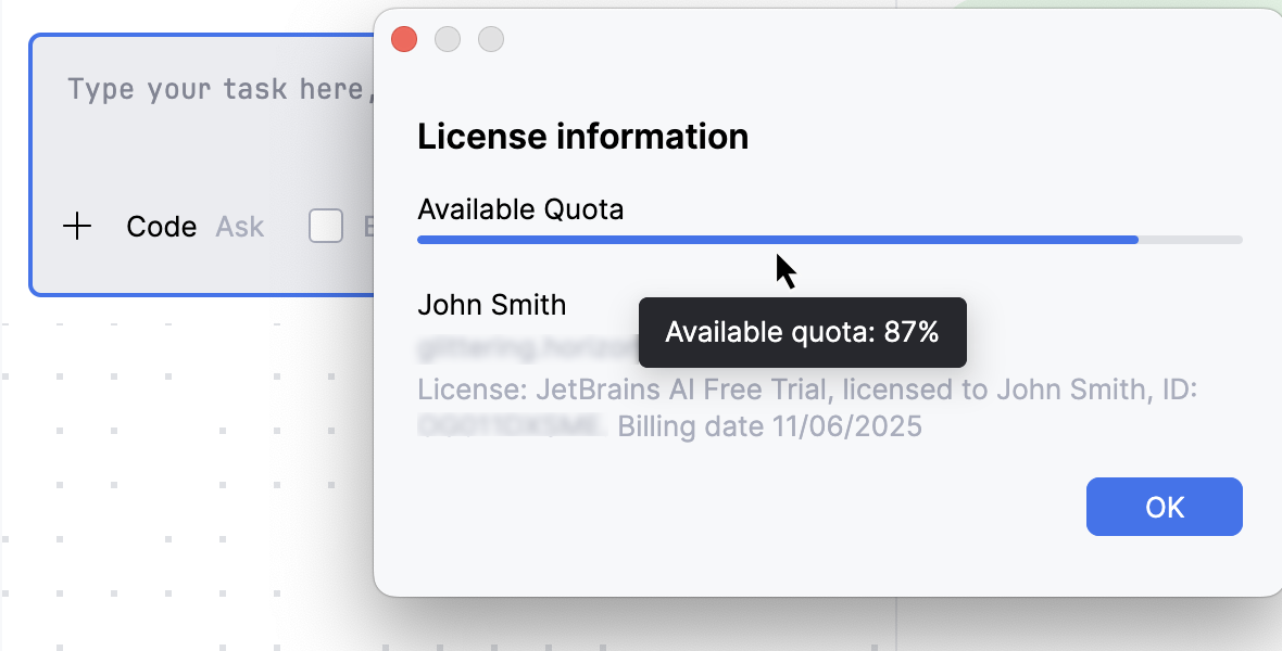 Junie tool window options