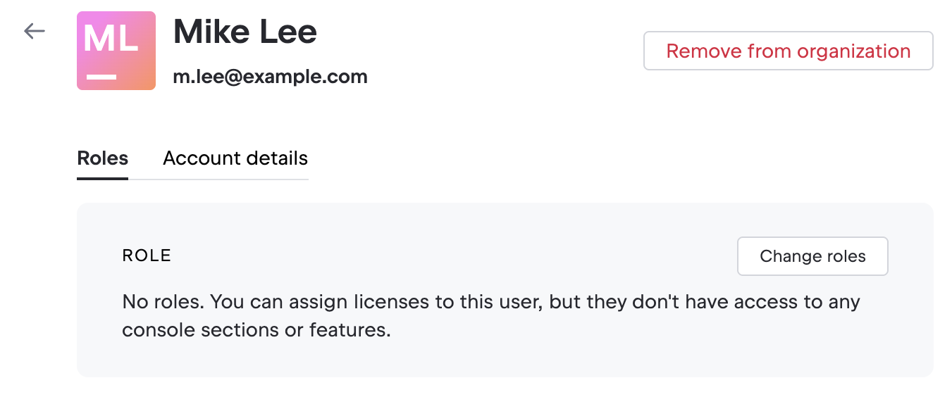 Change user role in profile
