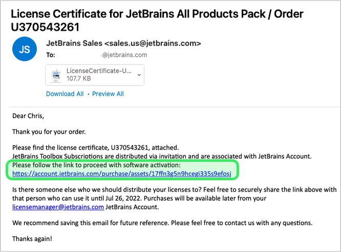 Activation Link In Email Highlighted Activation Link In Email Highlighted