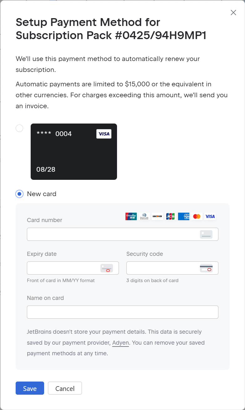 New Credit Card Selector Highlighted New Credit Card Selector Highlighted
