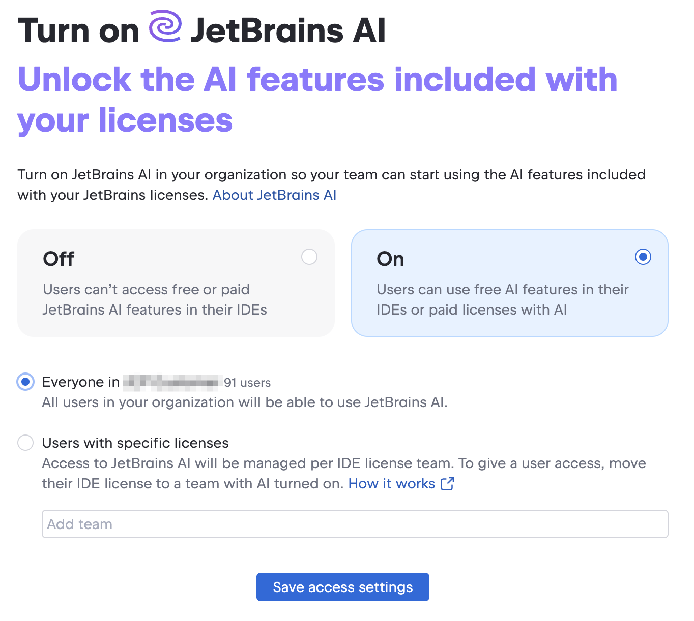 Enable JetBrains AI