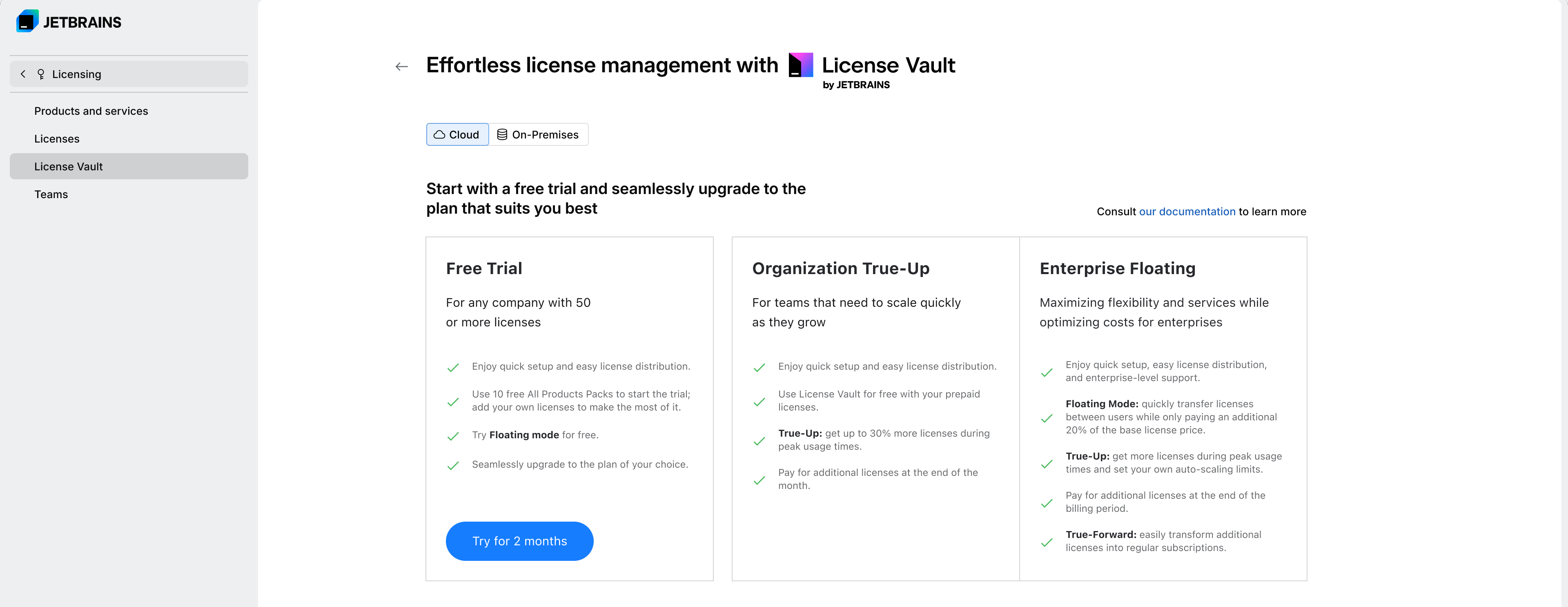 License Vault Page without License Vaults License Vault Page without License Vaults