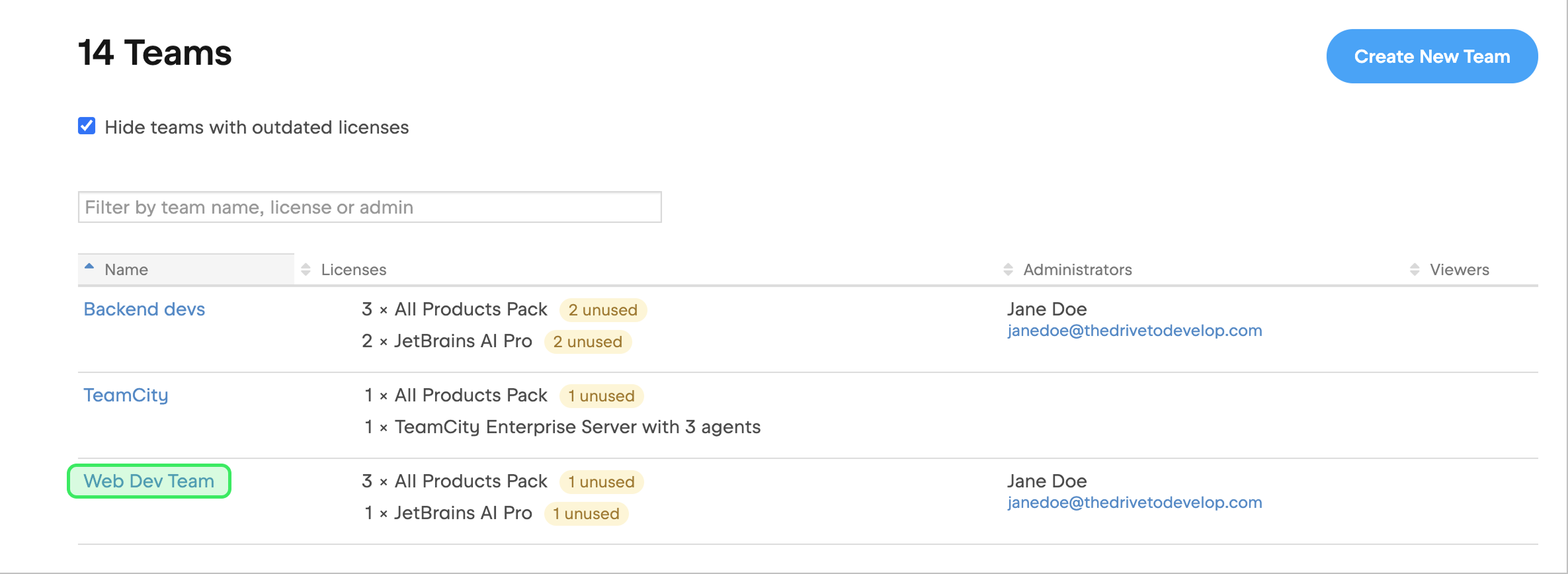 Team Name In The List Highlighted Team Name In The List Highlighted