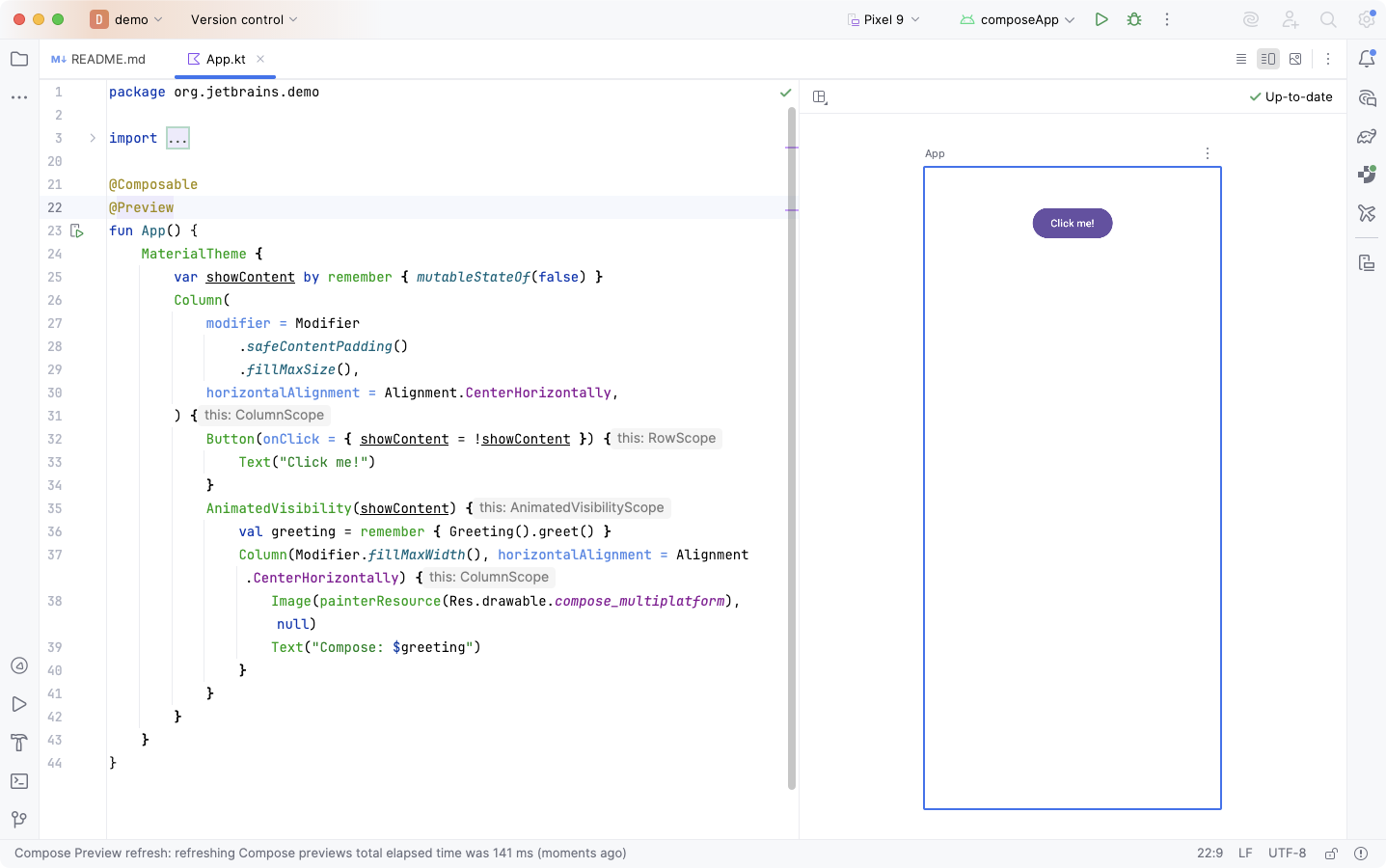 Preview composables in IDE