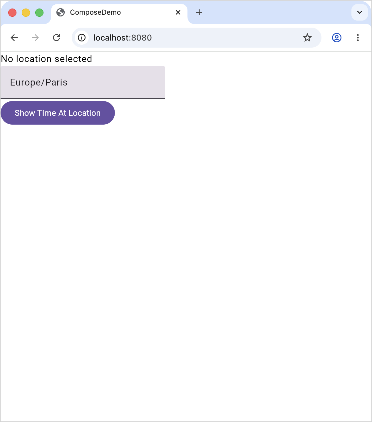 User input in the Compose Multiplatform app on the web