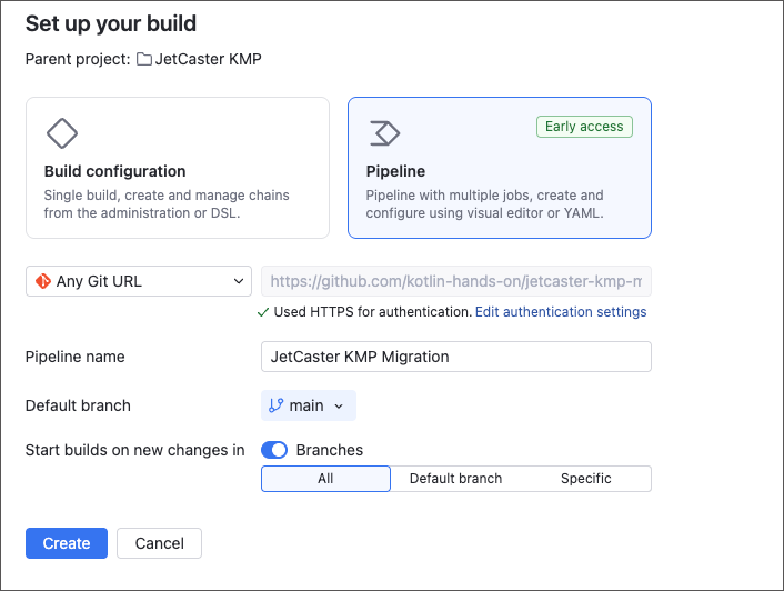 Basic pipeline settings