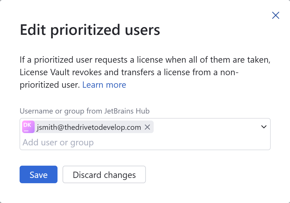 Entering user or group names when editing priorities Entering user or group names when editing priorities