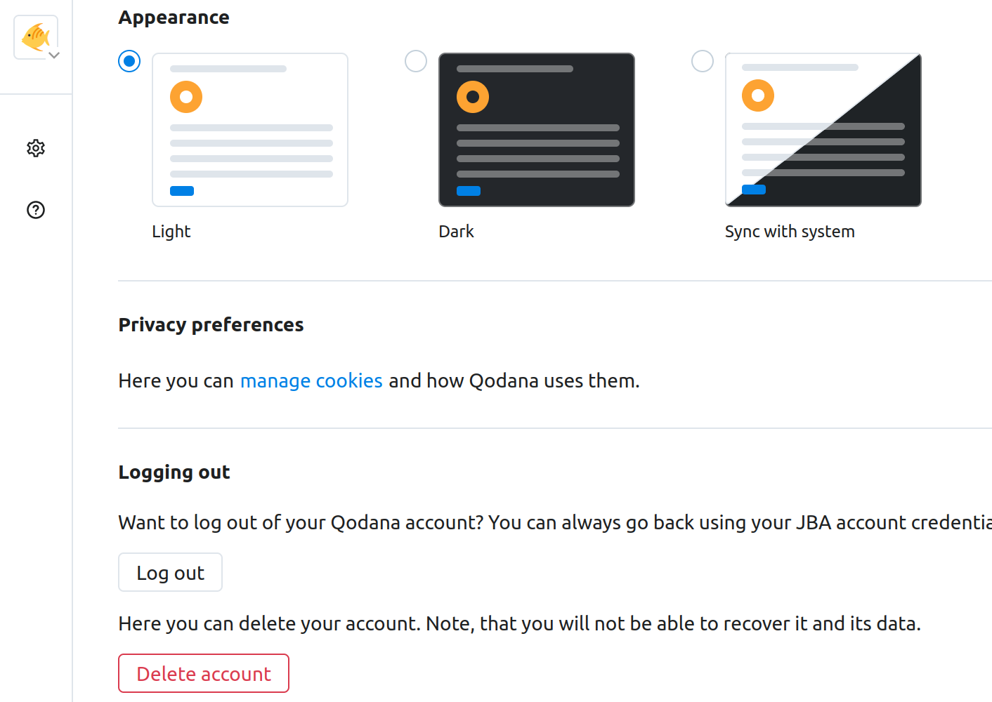 Account settings Account settings