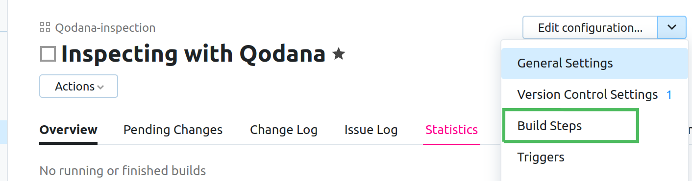 Navigating to the step configuration Navigating to the step configuration