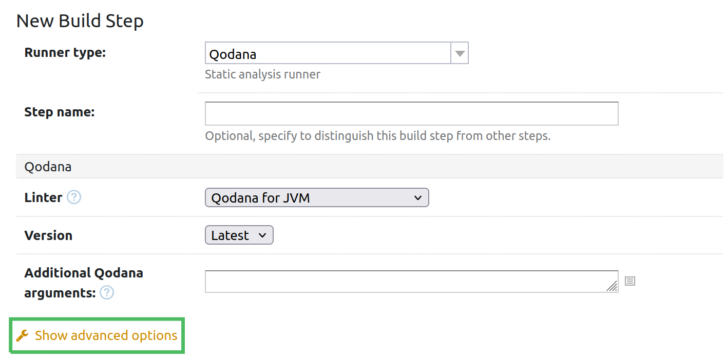 Expanding all configuration options of the Qodana runner Expanding all configuration options of the Qodana runner