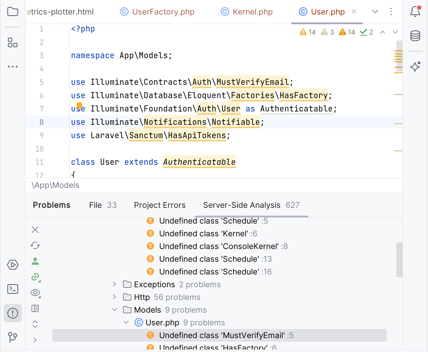 Navigating to problems in the IDE Navigating to problems in the IDE