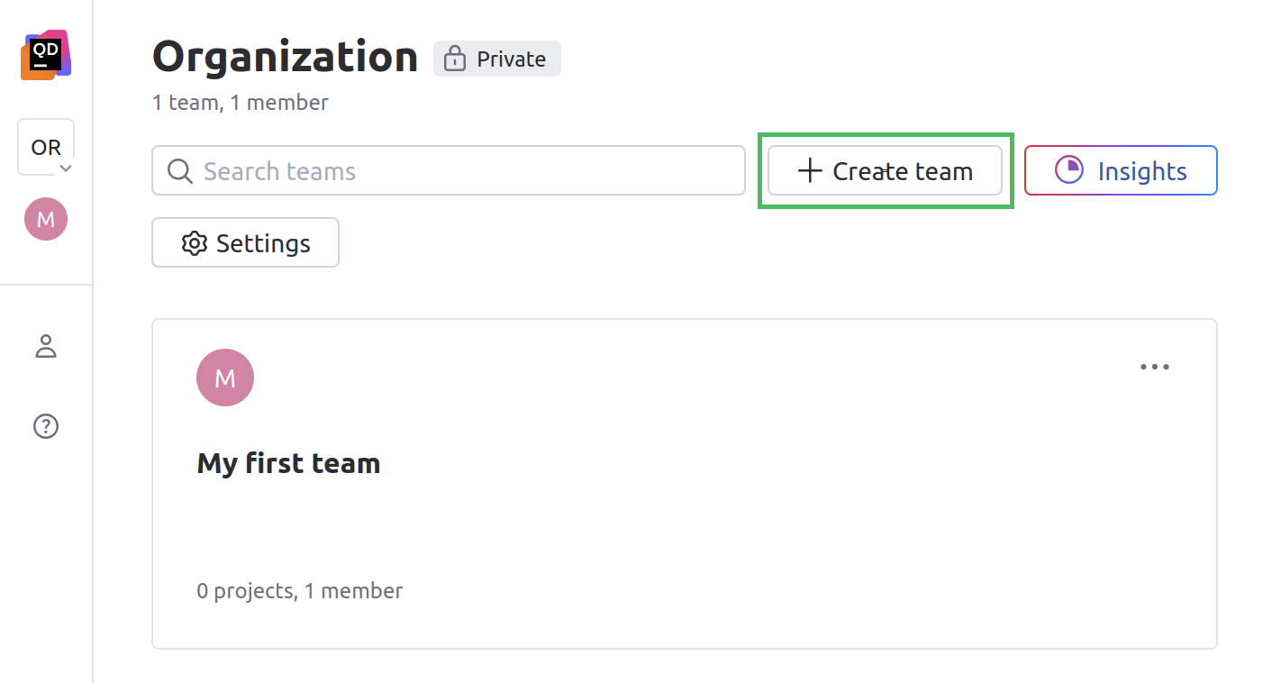 Create a team Create a team