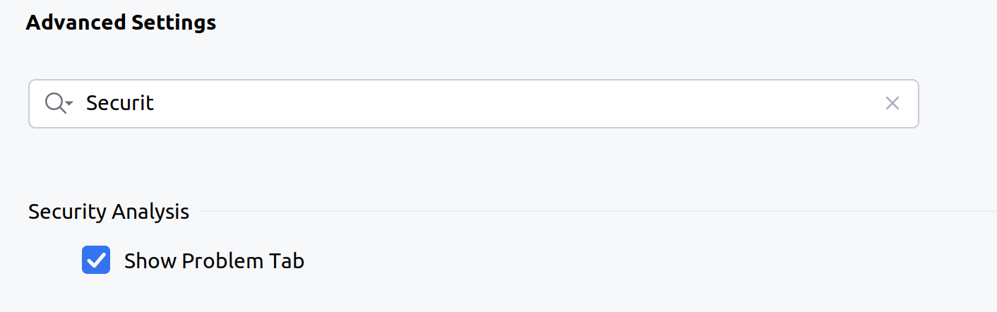 Configuring the Security Analysis tab Configuring the Security Analysis tab