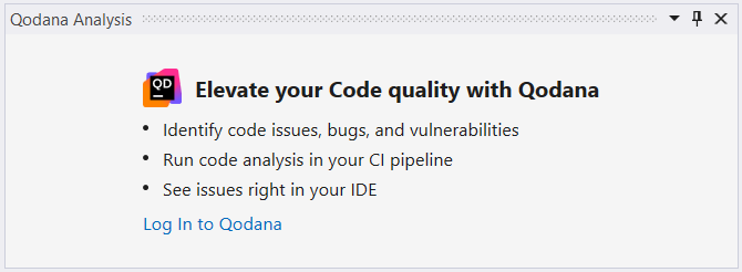 The Qodana Analysis panel