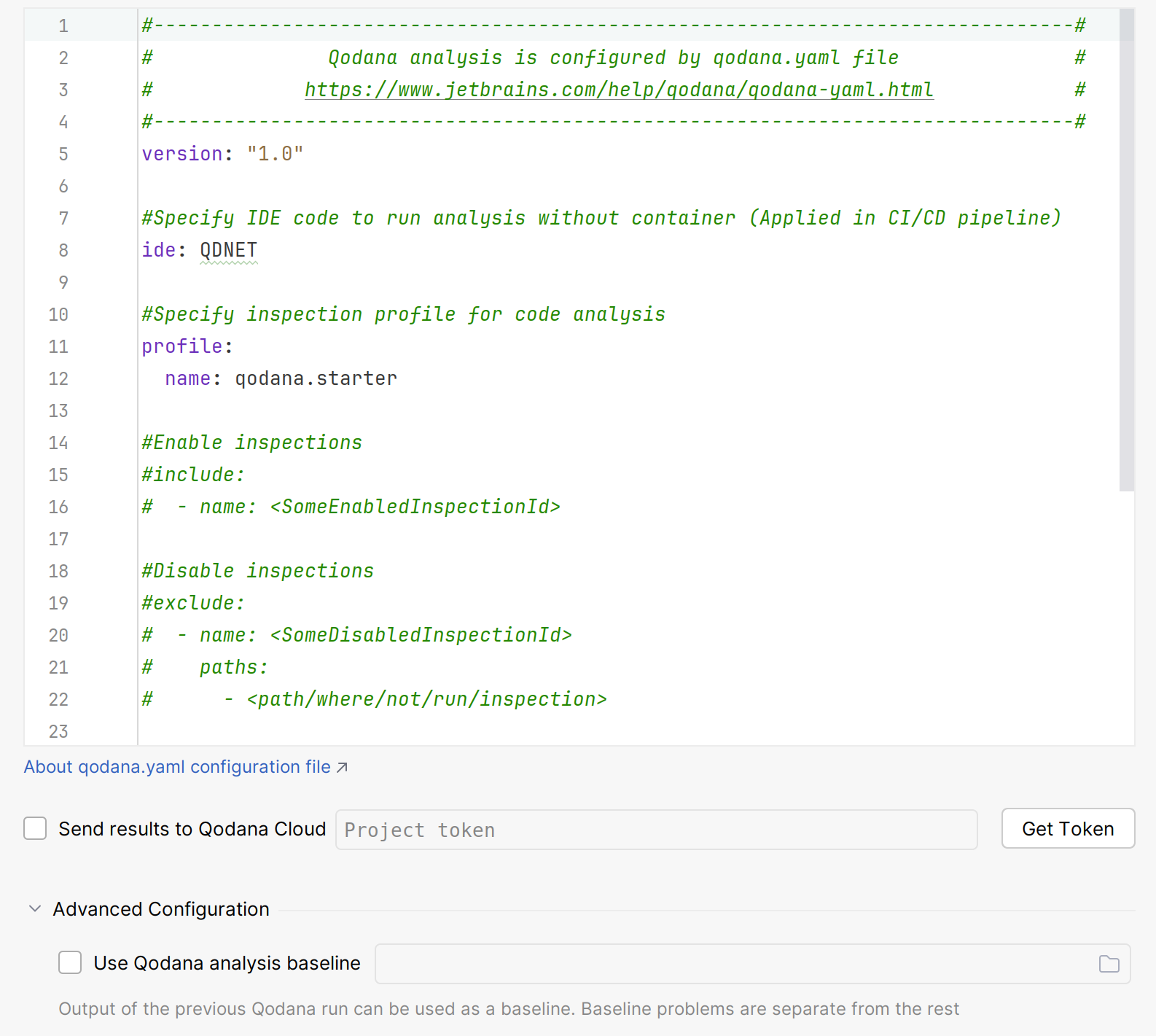 Configuring Qodana in the Run Qodana dialog Configuring Qodana in the Run Qodana dialog