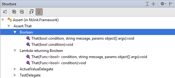A region in a File Structure window A region in a File Structure window