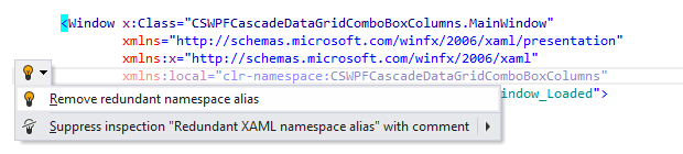 JetBrains Rider: Remove redundant namespace alias quick-fix in XAML JetBrains Rider: Remove redundant namespace alias quick-fix in XAML