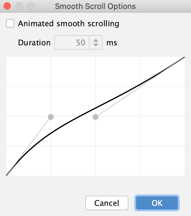 Smooth Scroll Options dialog Smooth Scroll Options dialog