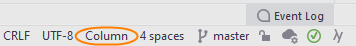 JetBrains Rider: column selection mode indicated on the status bar JetBrains Rider: column selection mode indicated on the status bar