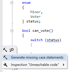 Generating missing case statements in C++ Generating missing case statements in C++