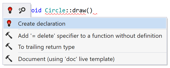 Generating declaration for C++ class member Generating declaration for C++ class member