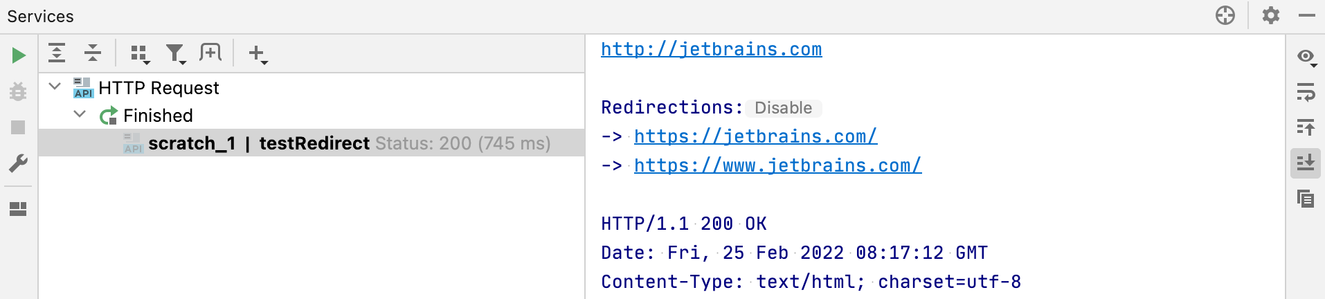 HTTP response with redirections HTTP response with redirections
