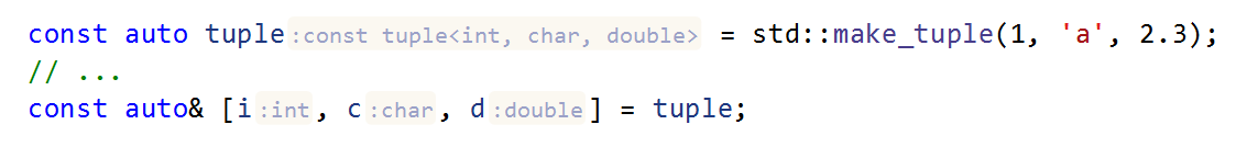 JetBrains&nbsp;Rider C++: type name hints for structured bindings
