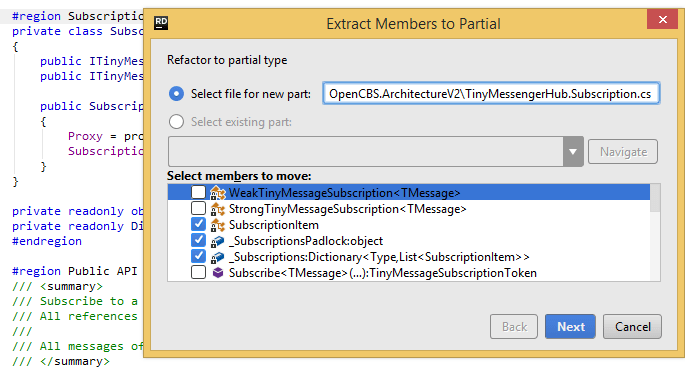 JetBrains&nbsp;Rider. 'Make Partial' refactoring