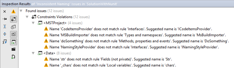 JetBrains&nbsp;Rider: Naming style violations in solution
