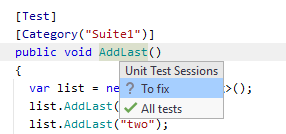 JetBrains&nbsp;Rider: Locating a test in a unit tests session