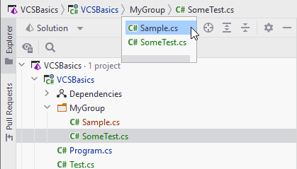 JetBrains Rider: using navigation bar to open files JetBrains Rider: using navigation bar to open files