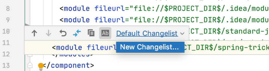 Partial commit changelists Partial commit changelists