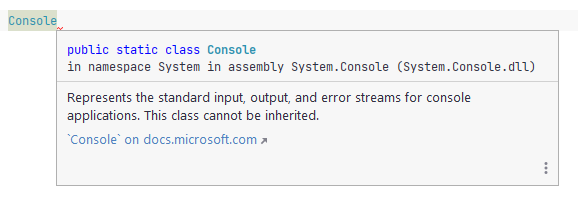 JetBrains&nbsp;Rider: Quick Documentation for incomplete code