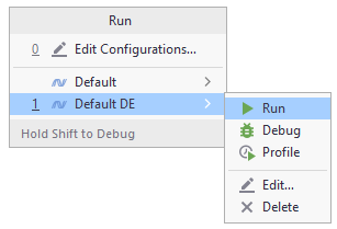 JetBrains Rider: Run/debug quick list JetBrains Rider: Run/debug quick list