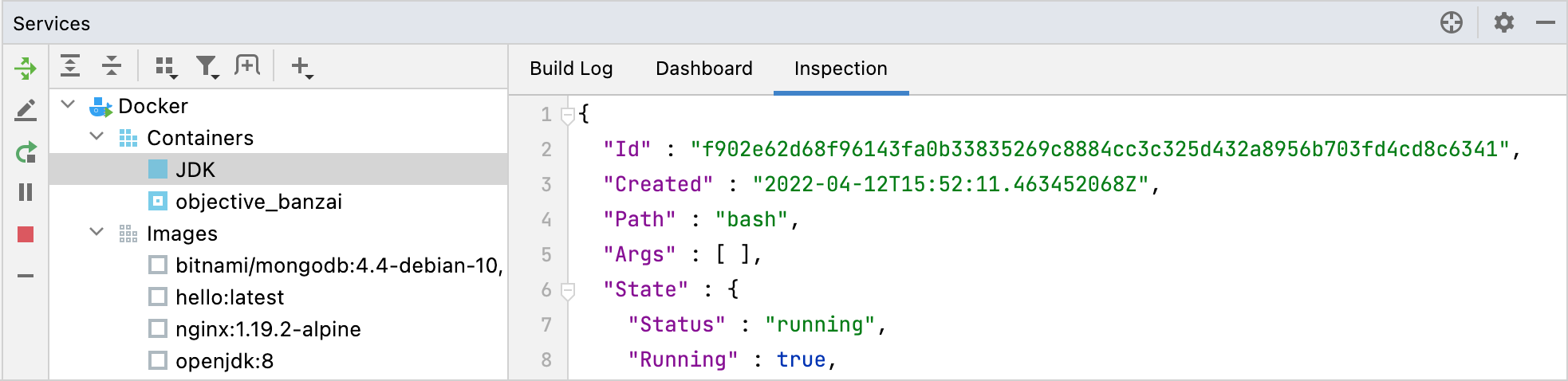 The Inspection tab The Inspection tab