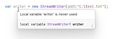 JetBrains Rider: Design-time code inspection JetBrains Rider: Design-time code inspection