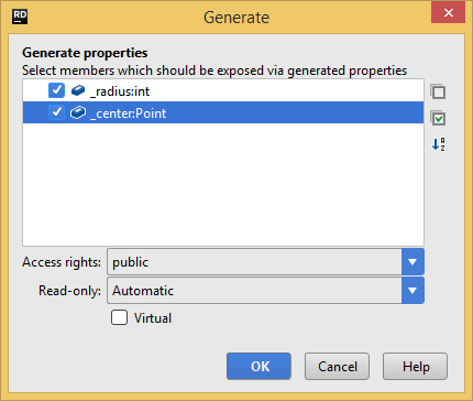 Generating properties with JetBrains Rider Generating properties with JetBrains Rider