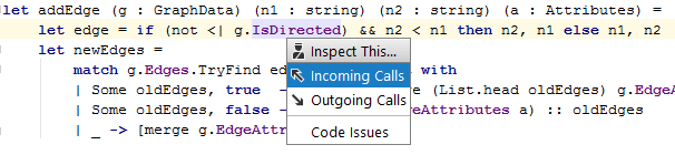 JetBrains Rider: 'Inspect This' in F# JetBrains Rider: 'Inspect This' in F#