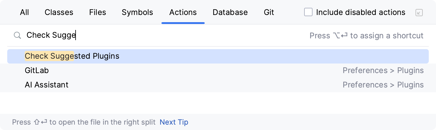 Check suggested plugins Check suggested plugins